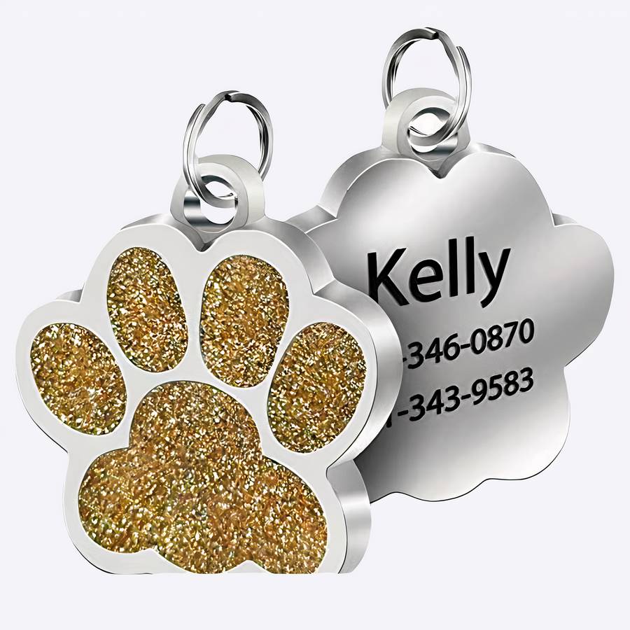 Médaille personnalisable pour chien Étiquettes personnalisées pour chien Accessoire chien Collier chien couleur: Bleu|Gris|Or|Rose|Rouge|Vert|Violet