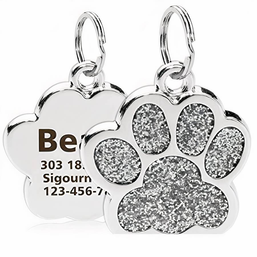 Médaille personnalisable pour chien Étiquettes personnalisées pour chien Accessoire chien Collier chien couleur: Bleu|Gris|Or|Rose|Rouge|Vert|Violet