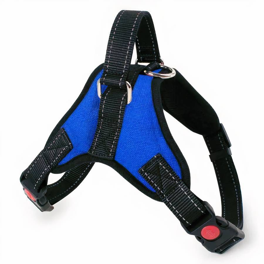 Harnais pour tous les types de chiens Accessoire chien Harnais chien Harnais chien anti traction Taille: L Couleur: Bleu