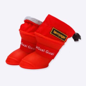 Botte de pluie imperméable pour chiens Chaussure pour chien Vêtement chien couleur: Rouge|