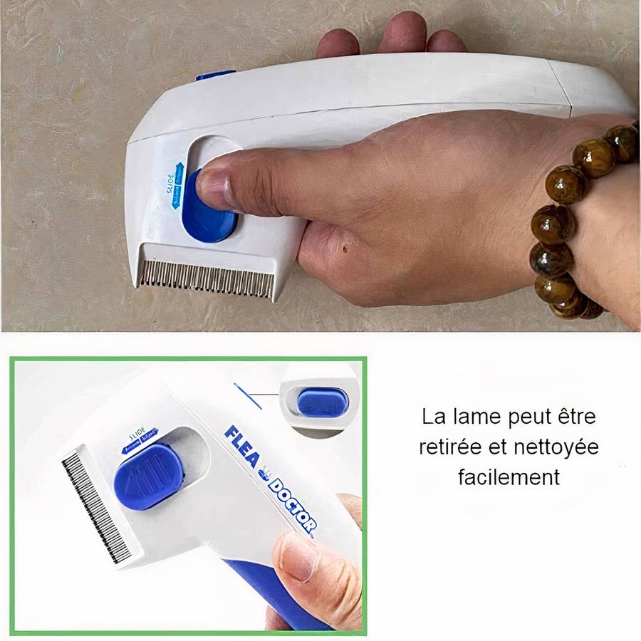 Peigne électrique antipuce pour chien Peigne électrique antipuce pour chien Anti-puce chien Hygiène chien Taille: 17*8cm