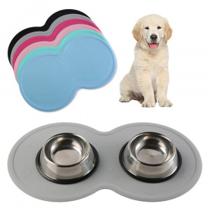 Tapis d’alimentation en silicone pour chien Accessoire chien Gamelle chien couleur: Bleu|Gris|Noir|Rose|Rose vif|Vert