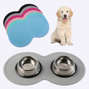 Tapis d’alimentation en silicone pour chien Accessoire chien Gamelle chien couleur: Bleu|Gris|Noir|Rose|Rose vif|Vert