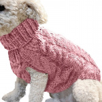 Pull chaud en laine pour chien Pull pour chien Vêtement chien Couleur: Rose foncé Taille: S