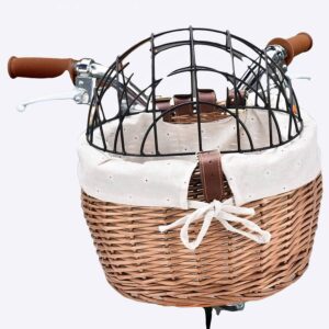 Panier guidon avant de vélo pour chien Panier vélo chien Transport chien Matériau: Osier
