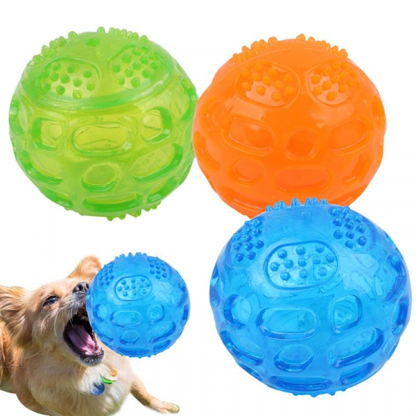 Balles de nettoyage des dents pour chien Accessoire chien Jouets pour chien couleur: Bleu|Orange|Vert