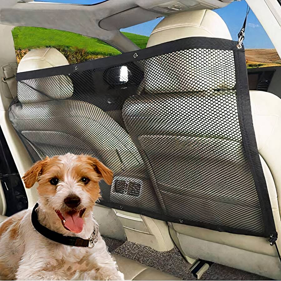 Filet De Séparation Pour Chien En Voiture - Barrière De Sécurité Réglable Pour SUV, Break, Utilitaire - 115x62 Cm