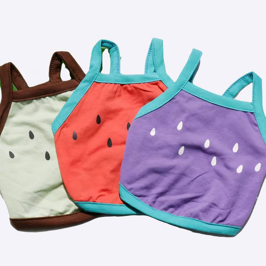 Body à motif de fruit pour chien Body à motif de fruit pour chien Vêtement chien couleur: Rouge|Vert|Violet