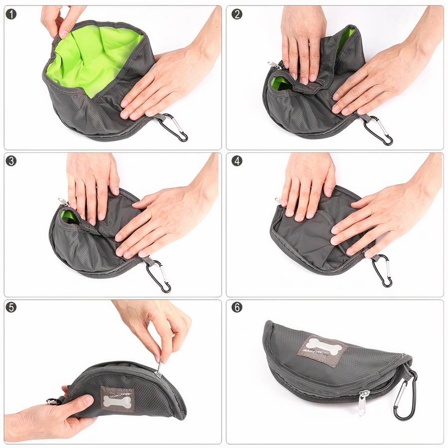 Bol portable en tissu pour chien Bol pliable Non toxique pour animaux de compagnie Accessoire chien Gamelle chien a7796c561c033735a2eb6c: Jaune|Rouge|Vert