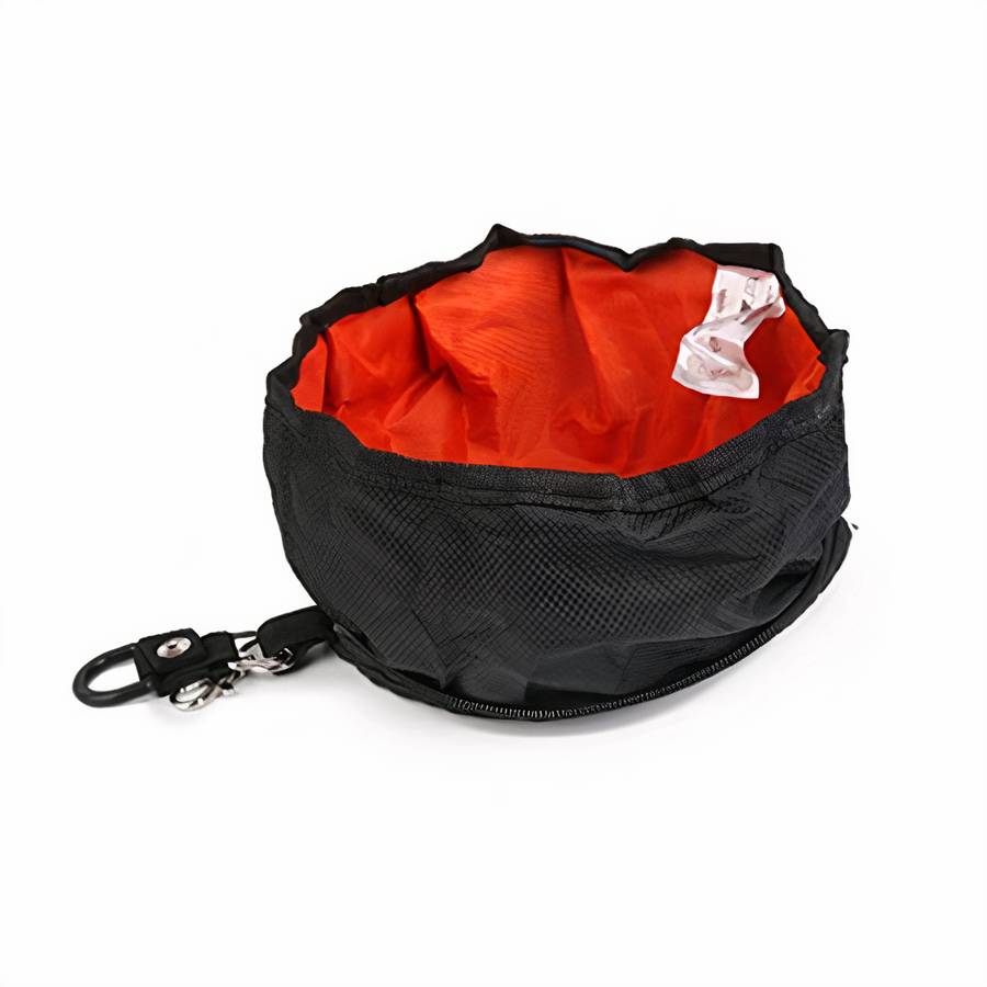 Bol portable en tissu pour chien Bol portable en tissu pour chien Accessoire chien Gamelle chien Couleur: Rouge