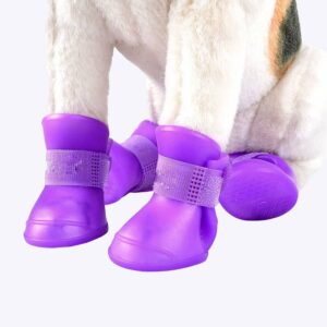 Botte de pluie imperméable pour chien Chaussure pour chien Vêtement chien couleur: Bleu|Jaune|Noir|Rose|Rouge|Vert|Violet