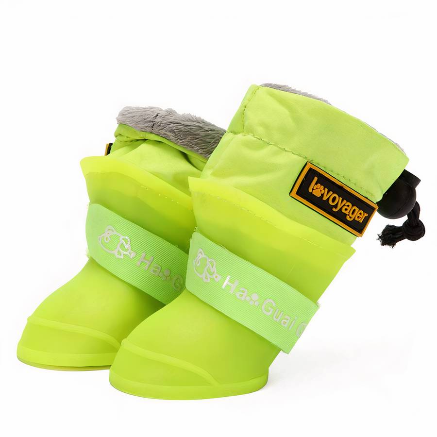 Botte de pluie imperméable pour chiens Chaussure pour chien Vêtement chien Taille: XXL Couleur: Vert