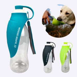 Bouteille d’eau en silicone souple pour chien Accessoire chien Gourde pour chien couleur: Bleu|Noir|Orange|Rose|Vert