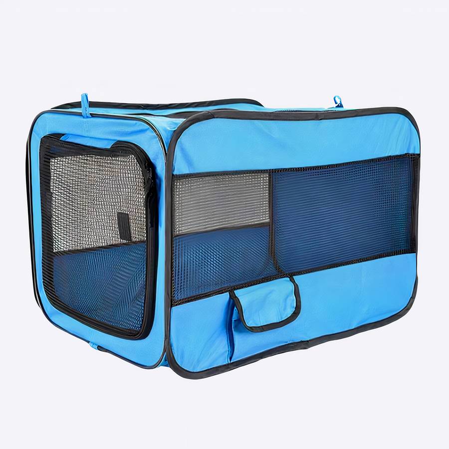 Cage pliable et portable pour chien Cage pliable et portable pour chien Caisse transport chien Sac à dos pour chien Transport chien couleur: Bleu|Rouge
