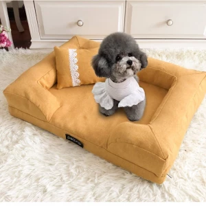 Canapé élégant pour chiens Canapé pour chien Mobilier pour chien couleur: Gris|Jaune|Vert