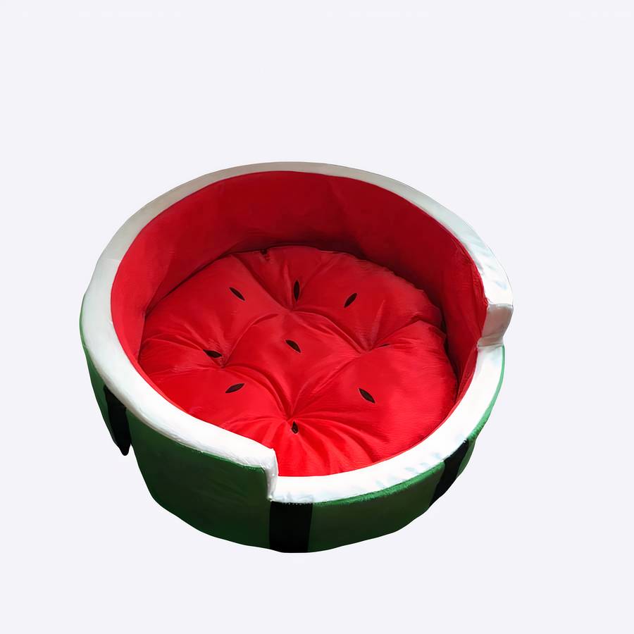 Canapé-lit en forme de pastèque pour chien Canapé-lit en forme de pastèque pour chien Couchage chien Coussin pour chien Lit pour chien Panier chien couleur: Rouge