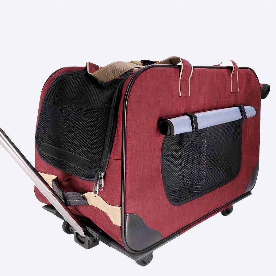 Chariot à 4 roues pour chien Chariot à 4 roues pour chien Chariot pour chien Transport chien couleur: Bleu|Gris|Rouge