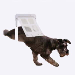 Chatière avec système de verrouillage pour chien Chatière pour chien Mobilier pour chien couleur: Blanc|Noir