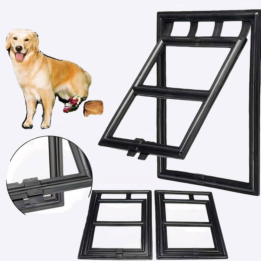 Chatière verrouillable en plastique pour chien Chatière verrouillable en plastique pour chien Chatière pour chien Mobilier pour chien couleur: Noir