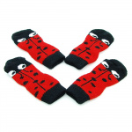 Chaussettes tricotées antidérapantes pour chien Chaussette pour chien Vêtement chien Couleur: Rouge
