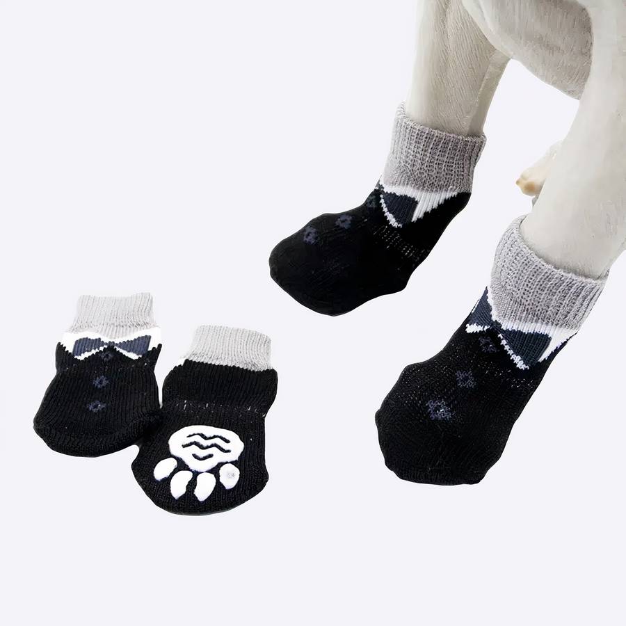 Chaussure d’hiver tricotée pour chien Chaussure d’hiver tricotée pour chien Chaussette pour chien Chaussure pour chien Vêtement chien couleur: Noir