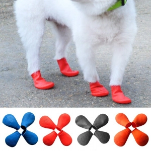 Chaussure imperméable antidérapante pour chien Chaussette pour chien Vêtement chien couleur: Bleu|Noir|Orange|Rouge