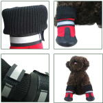 Chaussure taille haute en coton pour chien Chaussure pour chien Vêtement chien couleur: Noir|Rouge