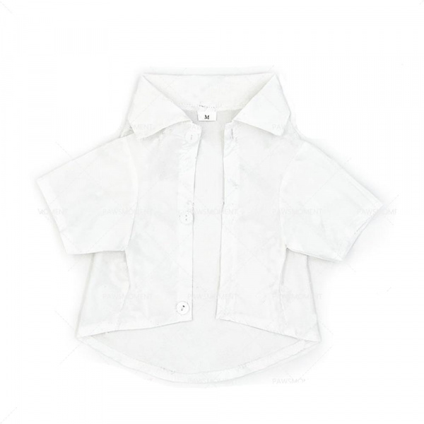 Chemise à col pour chien Vêtement chien couleur: Blanc