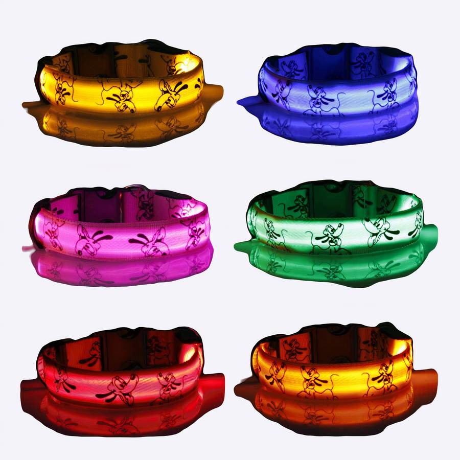 Collier lumineux pour chien Collier lumineux pour chien Accessoire chien Collier chien Collier électrique chien couleur: Bleu|Jaune|Orange|Rose|Rouge|Vert