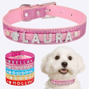 Colliers personnalisés pour chien Accessoire chien Collier chien Collier cuir chien couleur: Bleu|Jaune|Rose|Rose foncé|Rouge