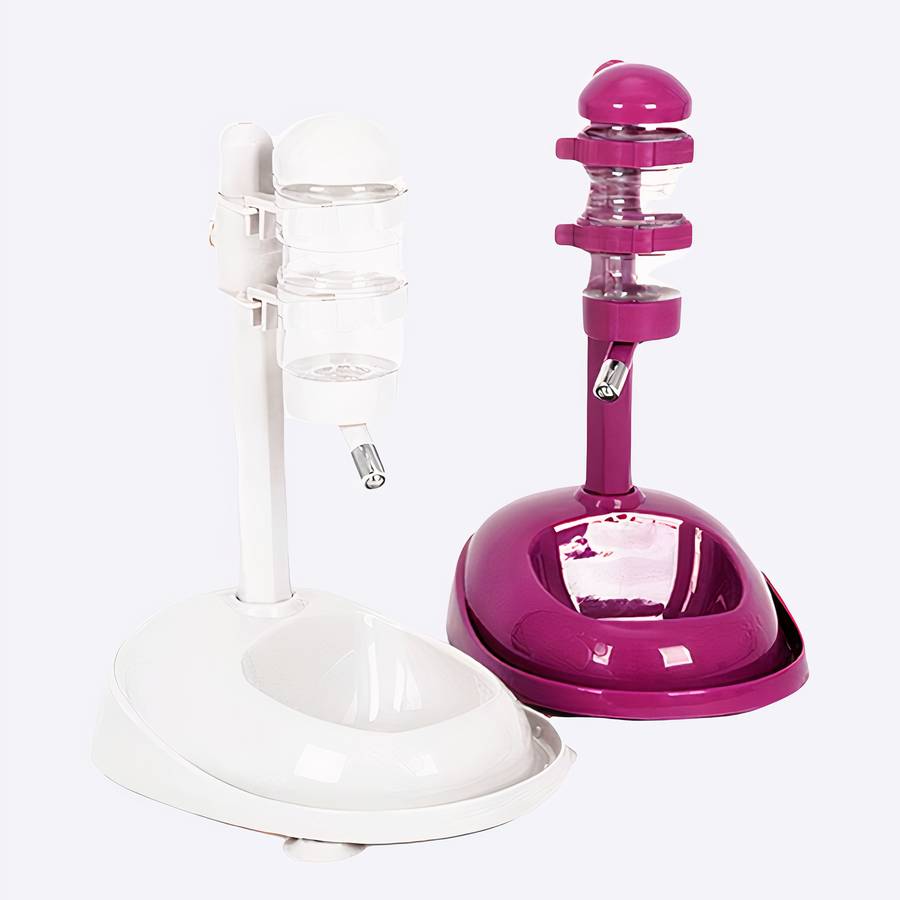 Distributeur d’eau relevable pour chien Distributeur d’eau relevable pour chien Accessoire chien Gourde pour chien couleur: Blanc|Grenat