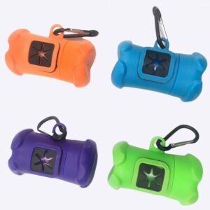 Distributeur portable de sacs à déchet pour chien Accessoire chien couleur: Bleu|Orange|Vert|Violet