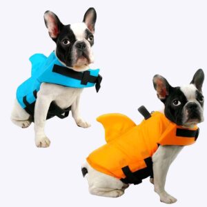 Gilet de sauvetage en forme de requin pour chien Gilet sauvetage chien Vêtement chien couleur: Bleu|Orange