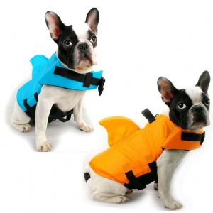 Gilet de sauvetage en forme de requin pour chien Gilet sauvetage chien Vêtement chien couleur: Bleu|Orange