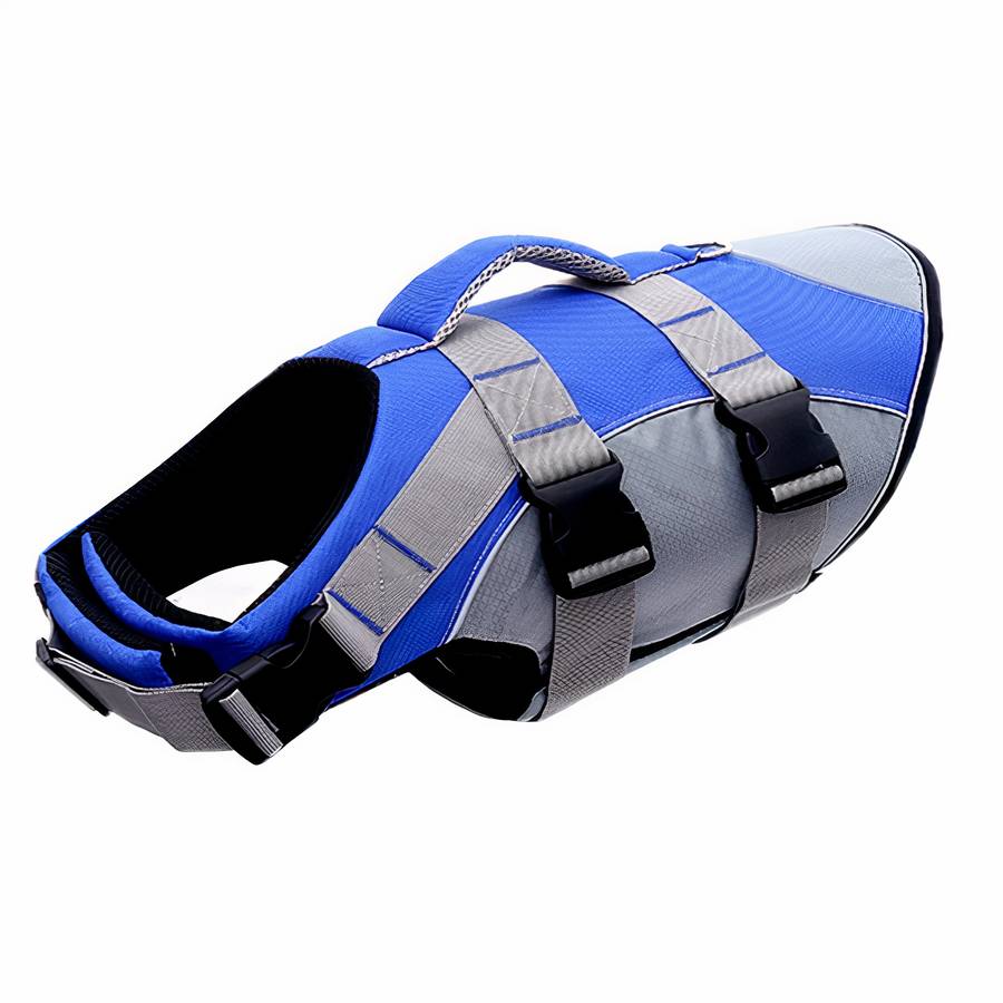 Gilet de sauvetage pour chien Gilet sauvetage chien Vêtement chien Taille: L Couleur: Bleu
