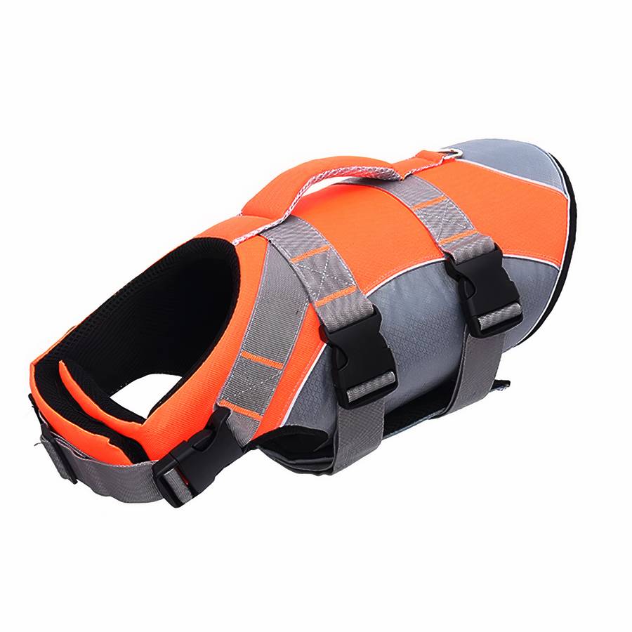 Gilet de sauvetage pour chien Gilet sauvetage chien Vêtement chien Taille: L Couleur: Orange