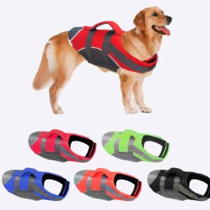 Gilet de sauvetage réfléchissant pour chien Gilet sauvetage chien Vêtement chien couleur: Bleu|Noir|Orange|Rose|Rouge|Vert|Violet