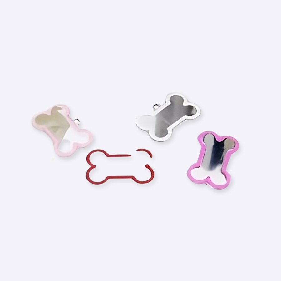 Médaille en forme d os pour chien Accessoire chien Collier chien couleur: Blanc|Bleu|Noir|Rose|Rose vif|Rouge