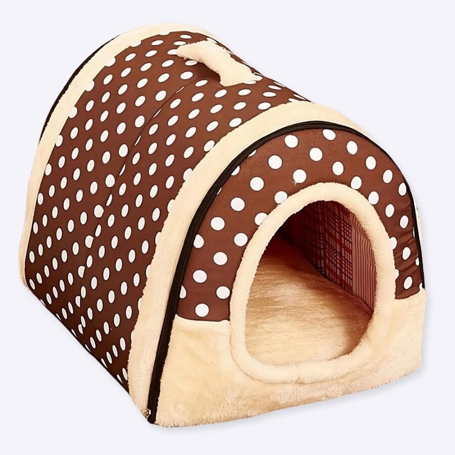 Niche en peluche pour chien Couchage chien Lit pour chien Niche chien couleur: Marron, Rose