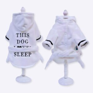 Peignoir à capuche pour chien Vêtement chien couleur: Blanc