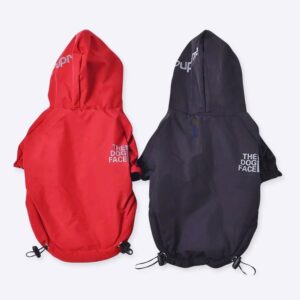 Veste de pluie imperméable pour chien Manteau pour chien Vêtement chien couleur: Noir|Rouge