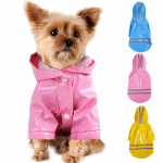 Imperméable à capuche pour chiens Vêtement chien couleur: Bleu|Jaune|Noir|Rose|Rouge