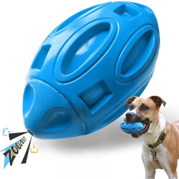 Jouet à mâcher en forme de rugby pour chien Accessoire chien Jouets pour chien Couleur: Bleu