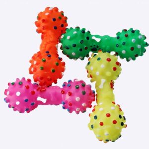 Jouet en forme d’haltère pour chien Accessoire chien Jouets pour chien Matériau: Caoutchouc