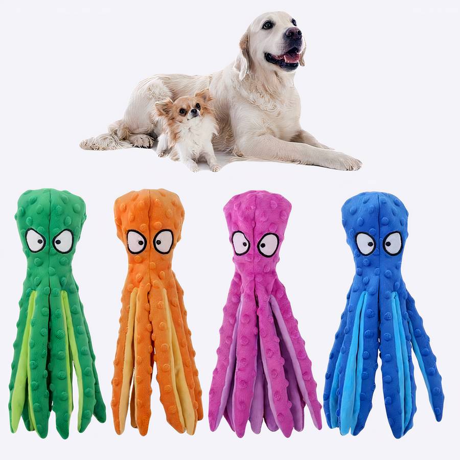Jouet en forme de poulpe pour chien Jouet en forme de poulpe pour chien Accessoire chien Jouets pour chien couleur: Bleu|Orange|Vert|Violet
