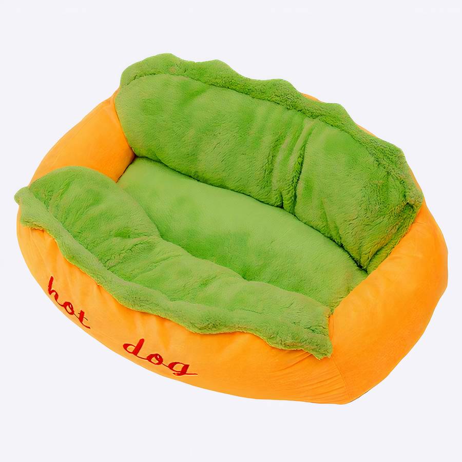 Lit en forme de hot-dog pour chien Lit en forme de hot-dog pour chien Couchage chien Lit pour chien Panier chien taille: 59cmx50cmx23cm|72cmx62cmx23cm