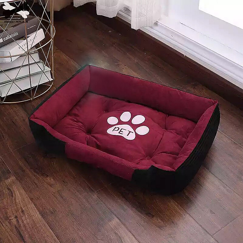 Lit luxueux et confortable pour chien Couchage chien Lit pour chien Taille: XS Couleur: Rouge
