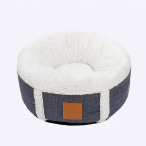 Lit rond en en cachemire pour chien Couchage chien Lit pour chien Taille: 40cm Couleur: Gris foncé