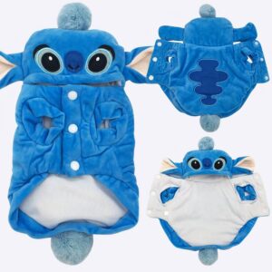 Manteau d’hiver à une capuche Déguisement pour chien Vêtement chien couleur: Bleu
