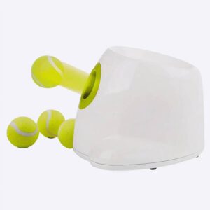 Mini lanceur de balle tennis pour chien Accessoire chien Jouets pour chien couleur: Blanc